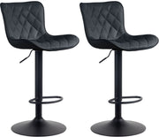 Sgabello Emma Bar Set di 2 nero,Finta pelle