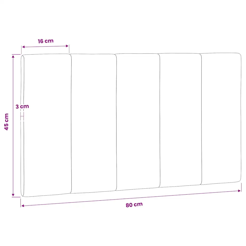 Cuscino Testiera Hanko Grigio Scuro 80 cm in Velluto CFW3856974