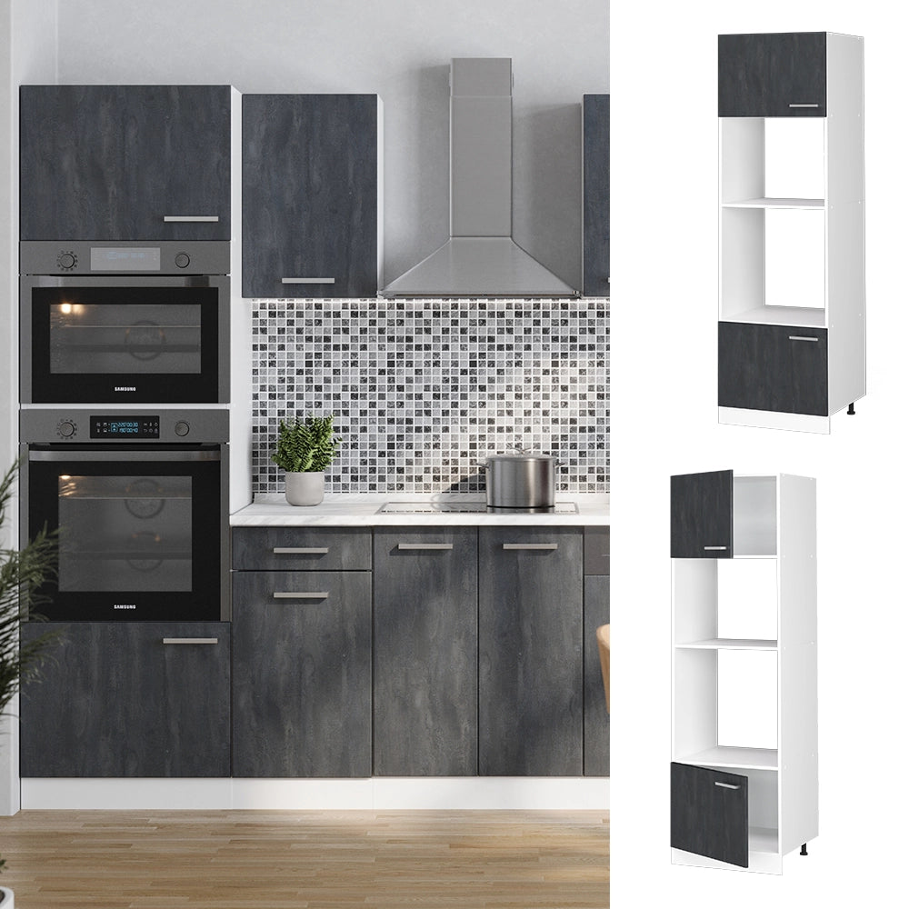 Vicco Set mobili bagno Calcestruzzo nero 60 cm senza piano di lavoro