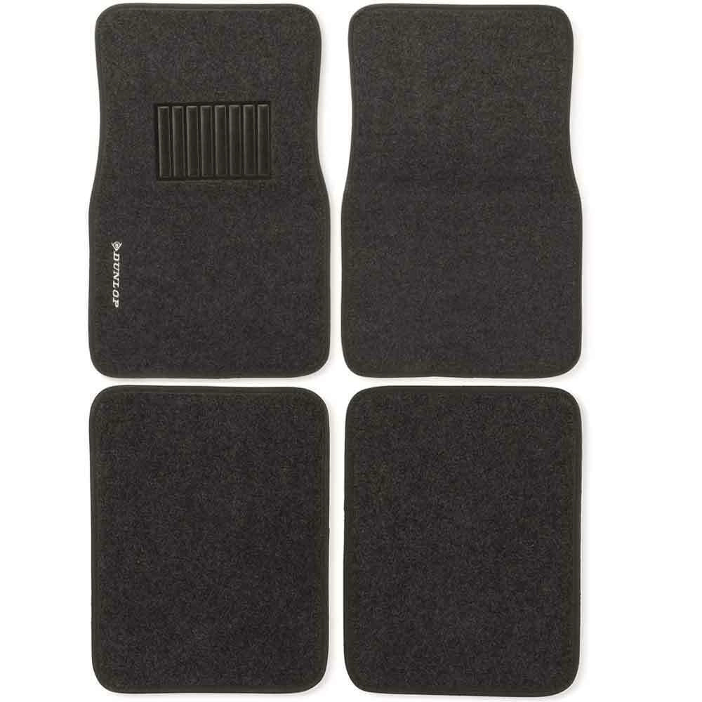 4x Tappeti Auto Tappetini Anteriori Posteriori in Gomma Moquette Universali Nero