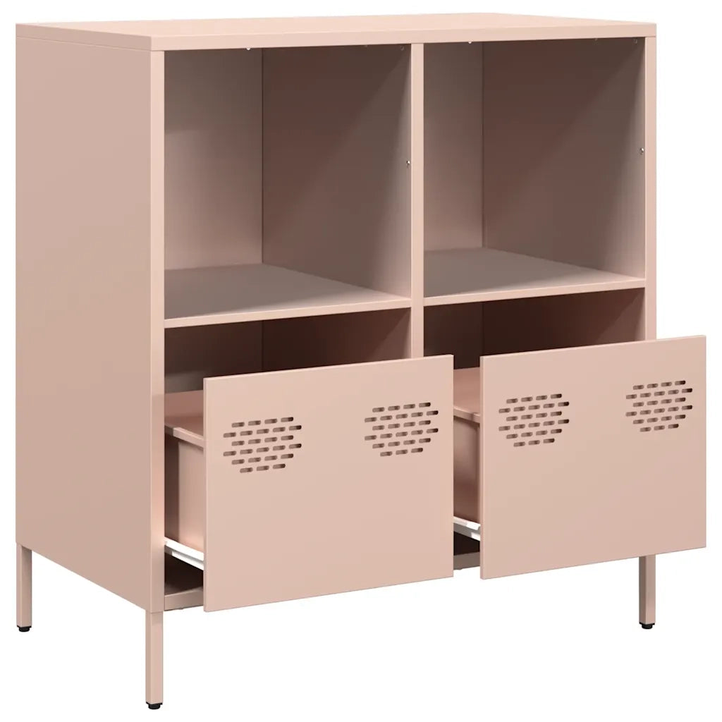 Credenza Rosa 68x39x73,5 cm in Acciaio Laminato a Freddo