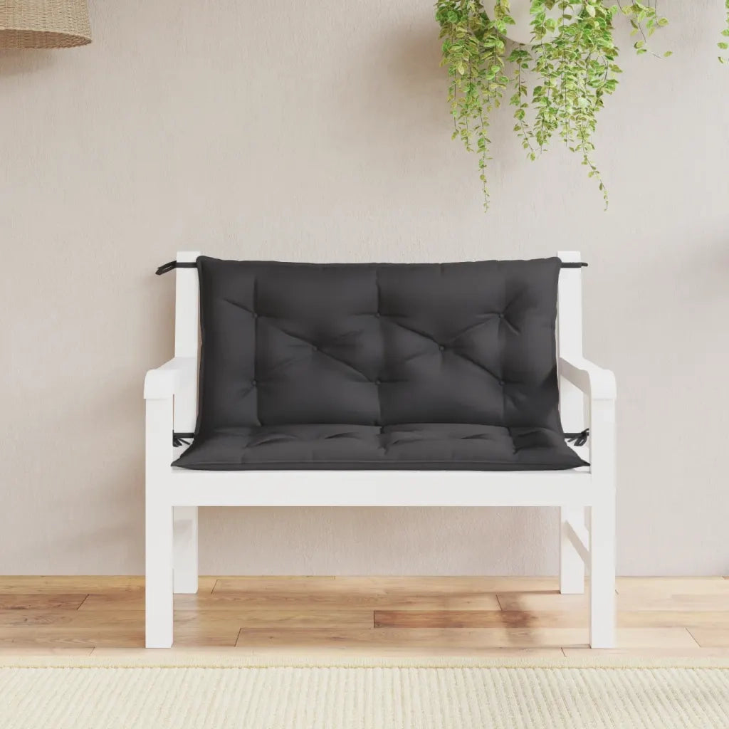 Cuscini Panca da Giardino 2 pz-Set di 2 Cuscini per panchina da esterno Neri 100x50x7cm Tessuto Oxford