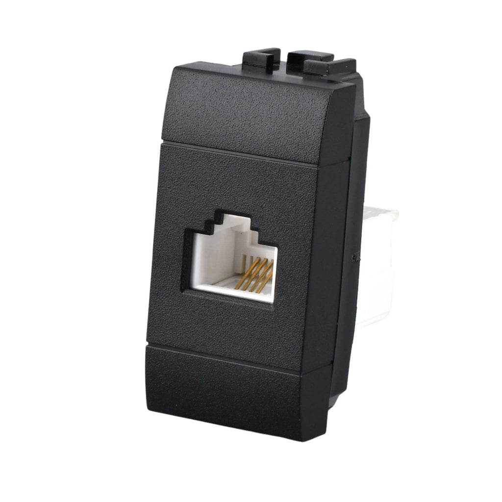 Connettore Telefonica Presa RJ11 MBL Nero 1M Compatibile Bticino Living International BLN2354