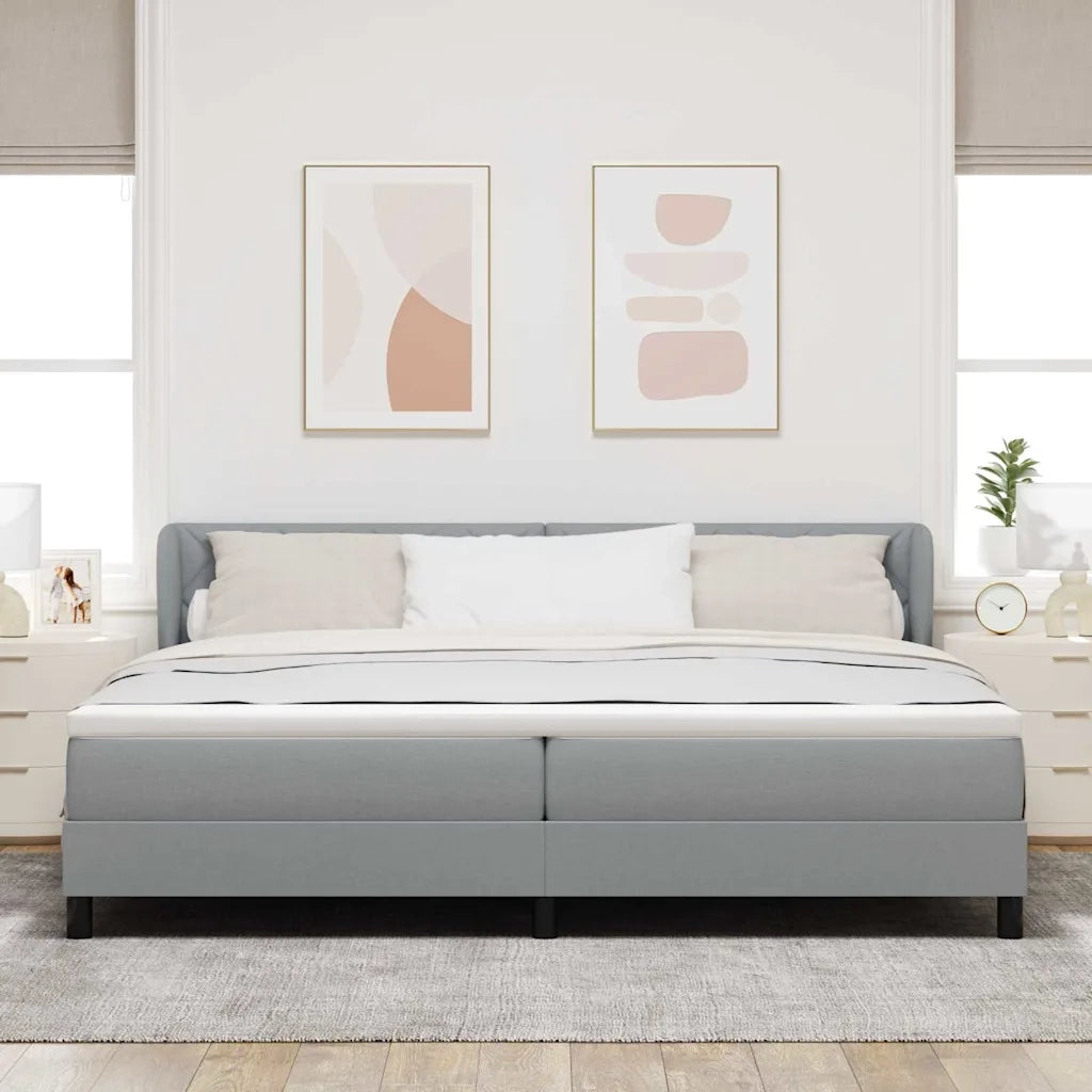 Letto a molle con materasso Grigio chiaro 200 x 200 cm Tessuto 3340297