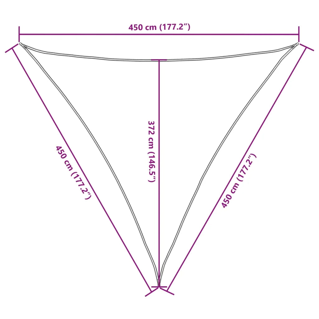 Vela Ombreggiante-Parasole a vela Oxford Triangolare 4,5x4,5x4,5 m Crema
