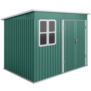 Capanno in metallo per conservare attrezzi da giardino; con finestra; porta ampia; 260 x 177 x 190 cm; verde