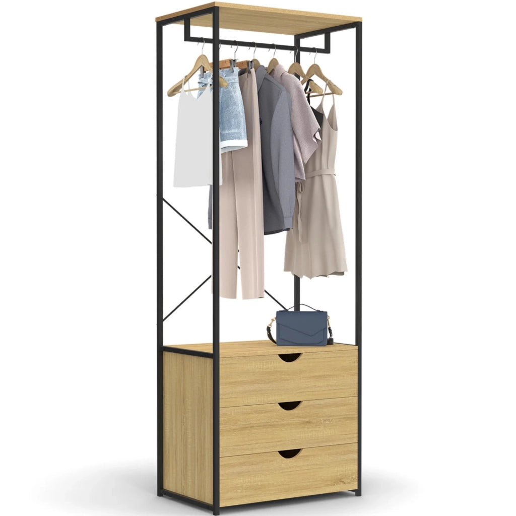 IDMarket - Armadio a 3 cassetti L.60 cm DETROIT design industriale