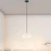 Trade Shop - Lampadario A Sospensione Led 40w Bianco Cerchio Tondo Moderno Minimal Luce 4000k 32873 -