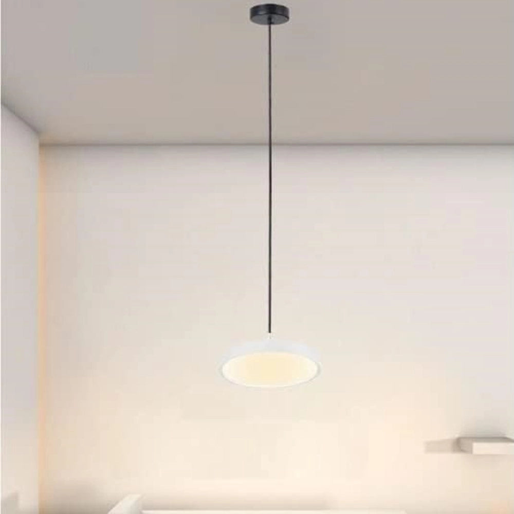 Trade Shop - Lampadario A Sospensione Led 40w Bianco Cerchio Tondo Moderno Minimal Luce 4000k 32873 -