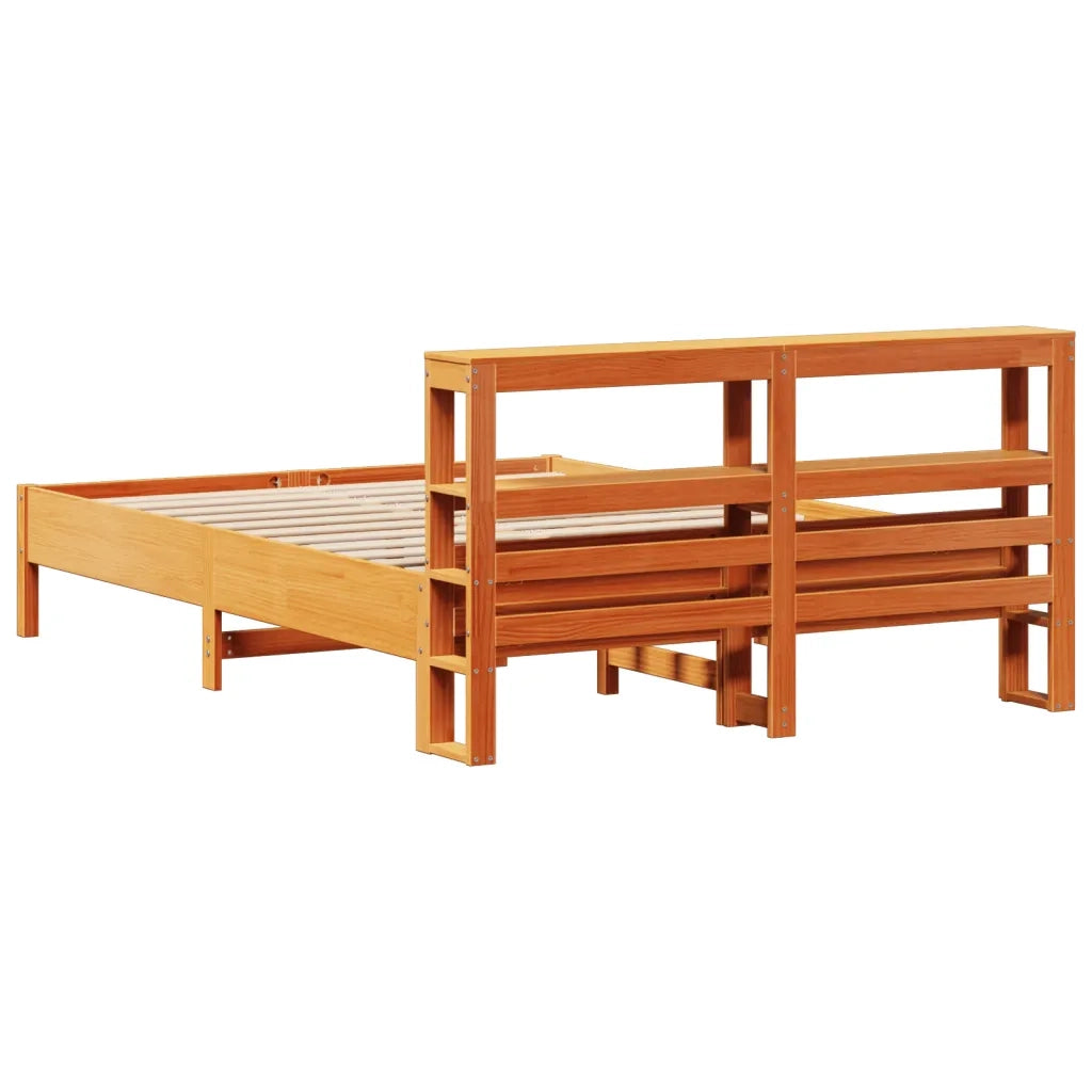 Letto senza Materasso Marrone Cera 140x190 cm in Legno di Pino 3306161