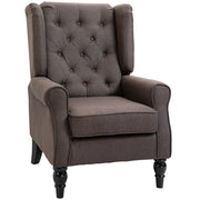 Poltrona Relax in Tessuto Marrone con Cuscini ¨C Zephmum ¨C 74x86x102 cm