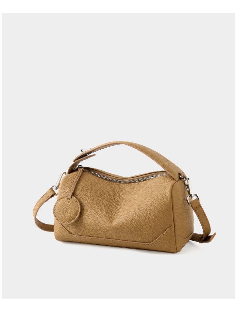 Borsa a tracolla da donna in vera pelle marrone