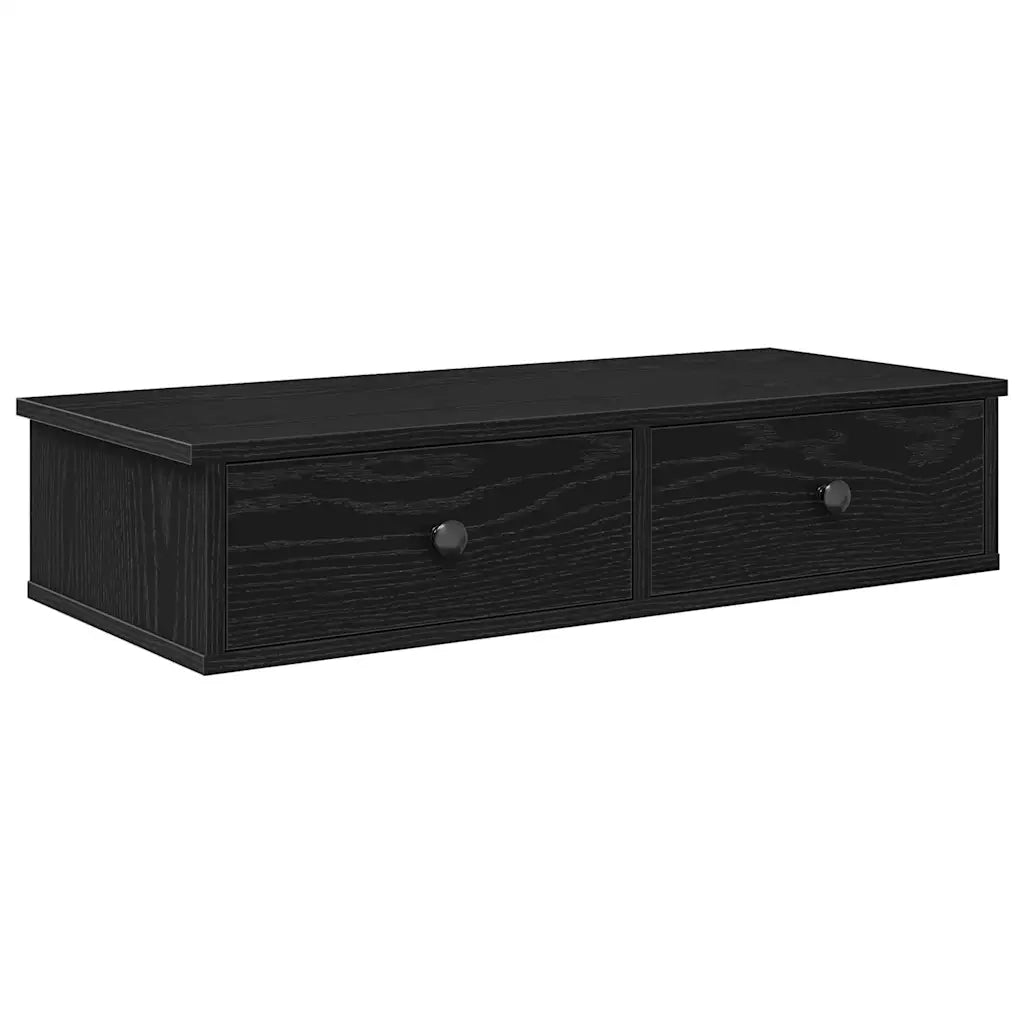 vidaXL Scaffale a Parete con Cassetti Nero 80x31x17 cm in Truciolato