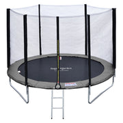 Premium Pack Trampolino 245cm reversibile grigio/rosa CANBERRA + rete, scala, copertura e kit di ancoraggio