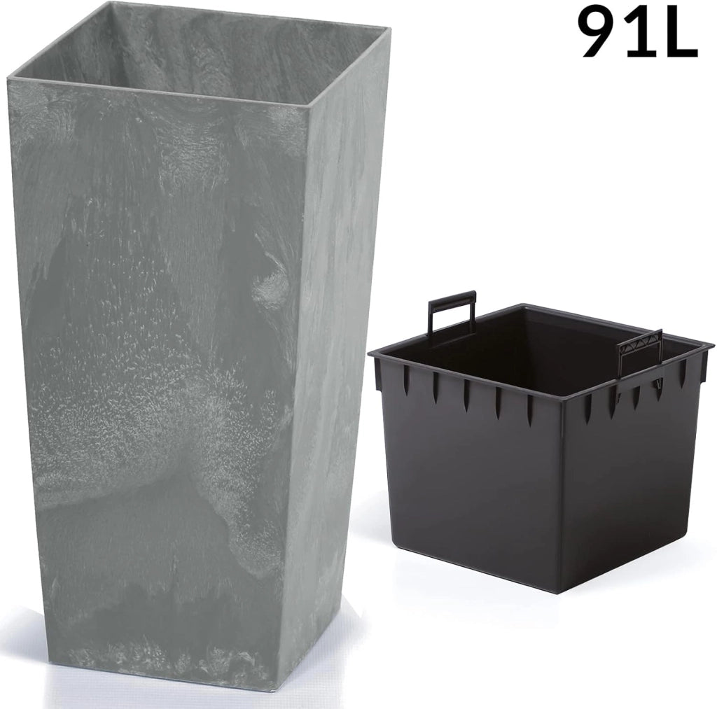 Deuba Fioriera effetto cemento Grigio 91L vaso per piante 75 x 40 x 40 cm vasi da ingresso giardino interni esterni