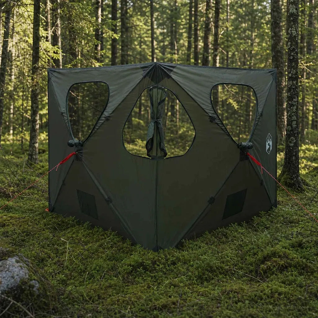 Tenda da Caccia con tetto Verde militare 145 x 145 x 150 cm 42028726
