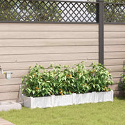 Vaso da giardino 4 pz-Set di 4 Fioriera da Esterno-Contenitore per Piante Bianco Acciaio 922466