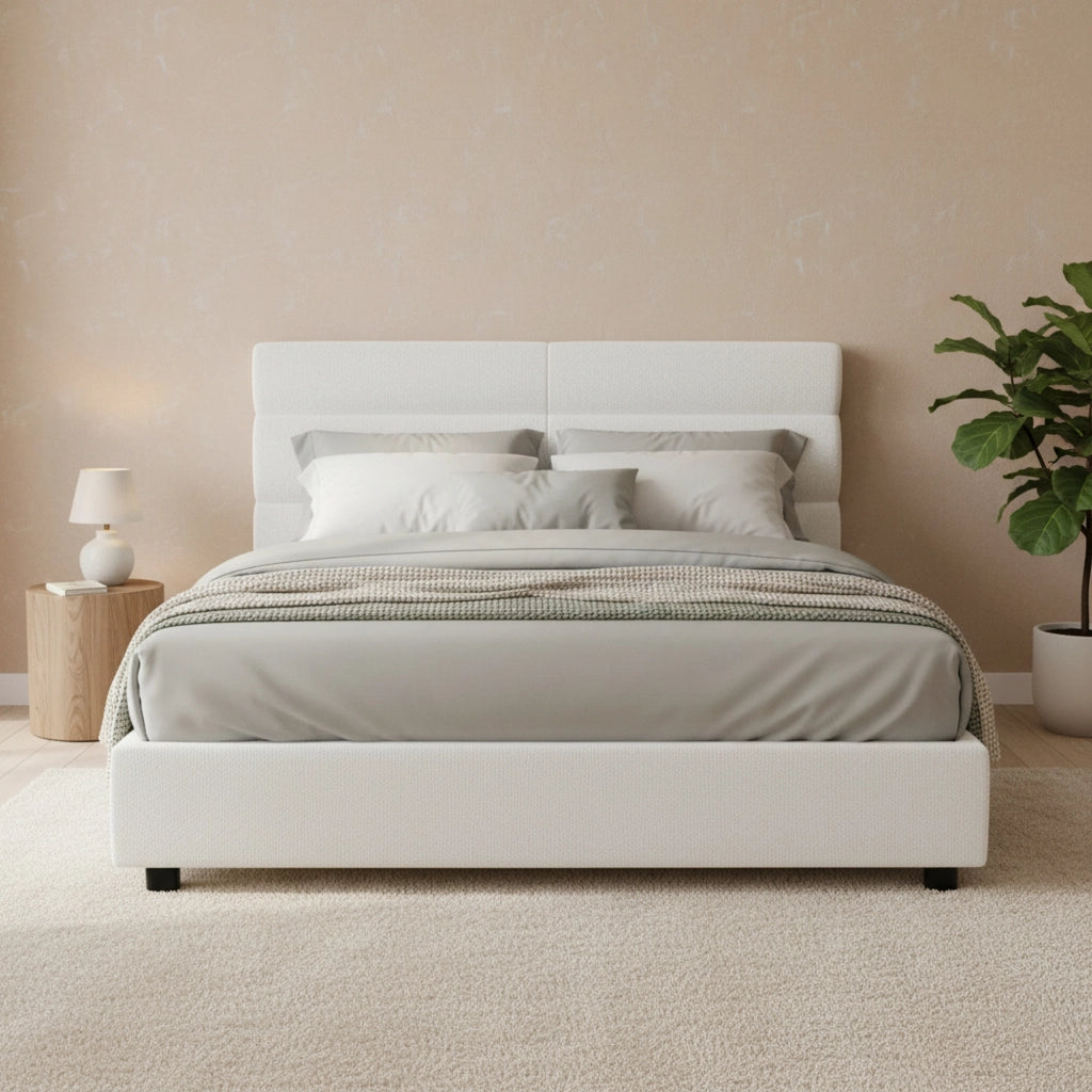 Briosco, Letto Piazza e Mezza Materasso Incluso Made in Italy, Bianco