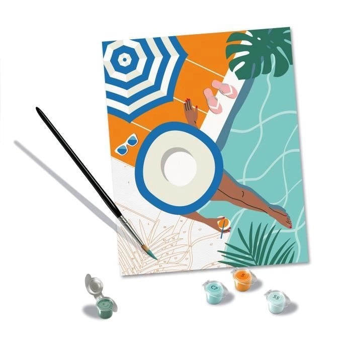 CreArt 24x30 cm Pool Time, Adulto, Dipingi con i Numeri, 25523, Ravensburger