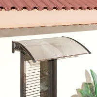 Tettoia per Esterni Curva con Viti e Bulloni Inclusi, in Policarbonato, PP e Alluminio, 122x89x24 cm