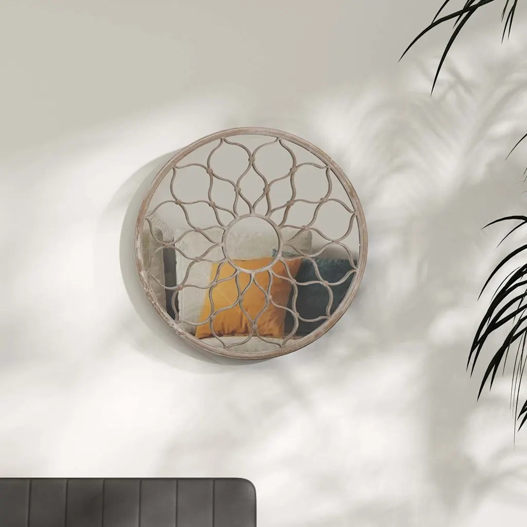 Specchio Sabbia-Specchio Decorativo 40x3 cm Rotondo in Ferro per Uso Interno