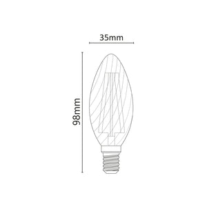 Lampadina a Led a Tortiglione Filamento 4W E14 3000K