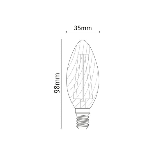 Lampadina a Led a Tortiglione Filamento 4W E14 3000K