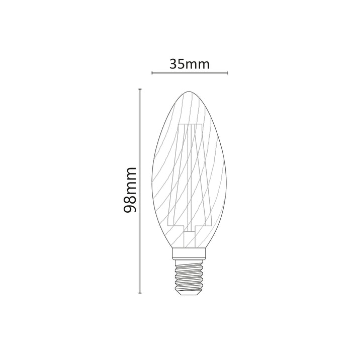 Lampadina a Led a Tortiglione Filamento 4W E14 3000K