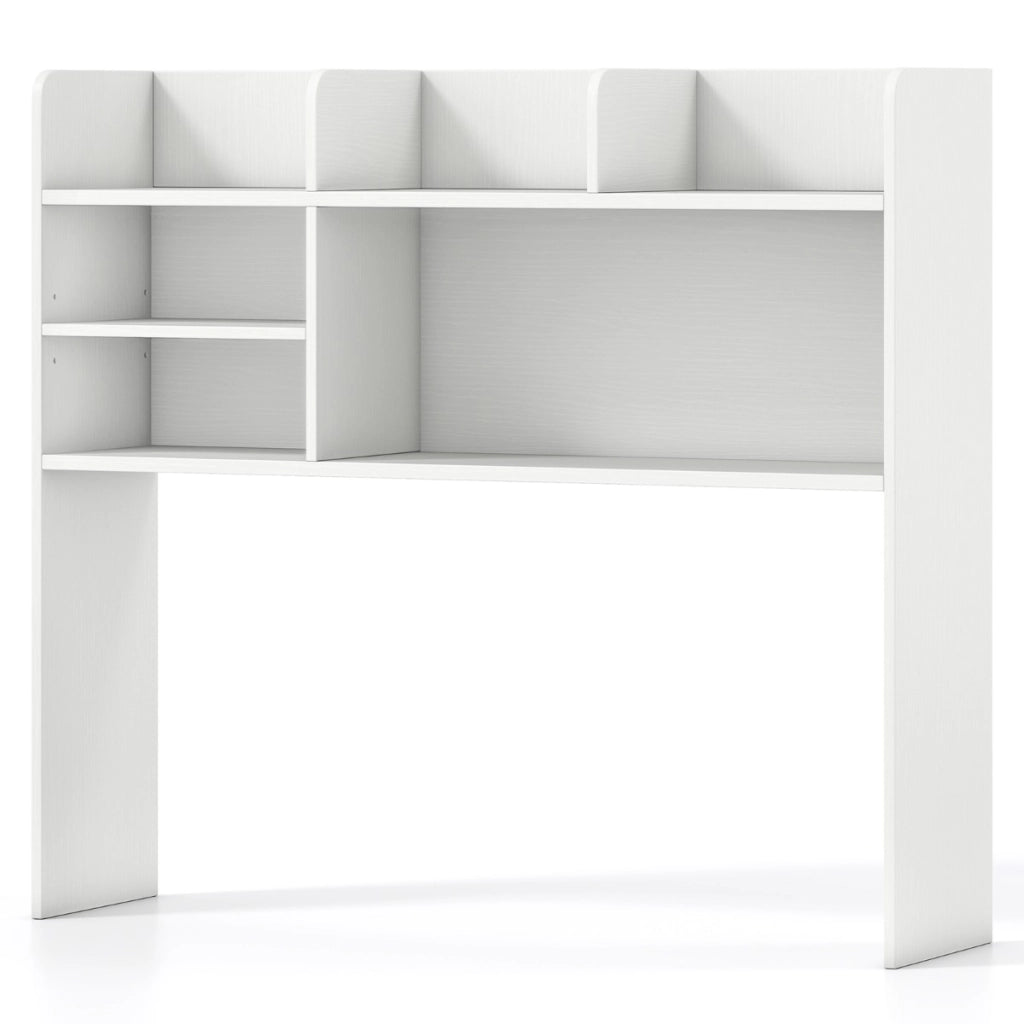 Organizzatore da banco con 6 ripiani da scrivania a 3 livelli per computer, Scaffale da scrivania da toilette Bianco