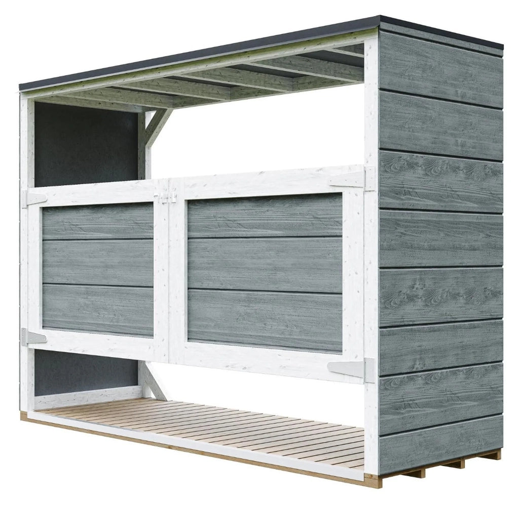 Casetta da giardino per bidoni spazzatura 3x240L - Timbela M982A-CAVERN STEEL