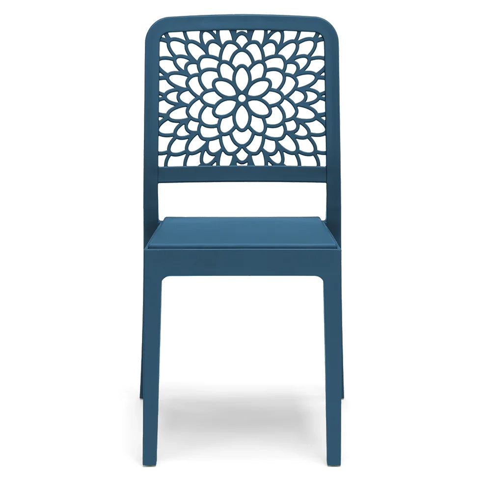 Sedia in polipropilene TICHE, impilabile, resistente ai raggi UV, design moderno, ideale per sala da pranzo, cucina, sala d’attesa, bar, ristoranti o giardino, colore Petrolio