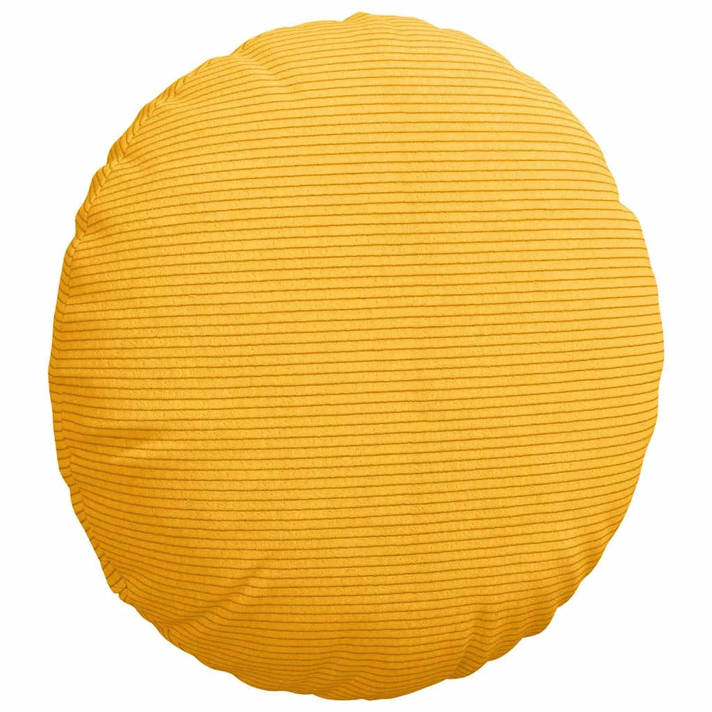 Cuscini per Seduta 2 pcs Giallo Chiaro Ø 40 cm Tessuto in Cords
