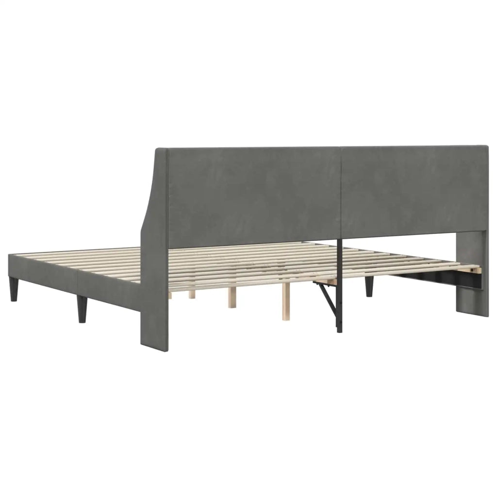 Struttura del letto Grigio scuro 180 x 200 cm Velluto 3414665