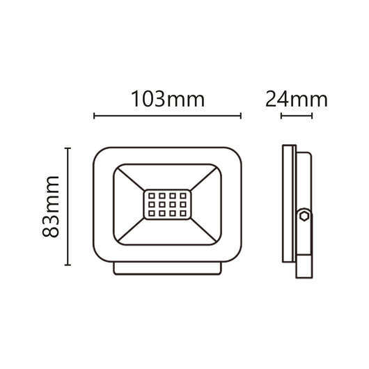 Proiettore LED 9-30V AC/DC 10W 850lm 4000K