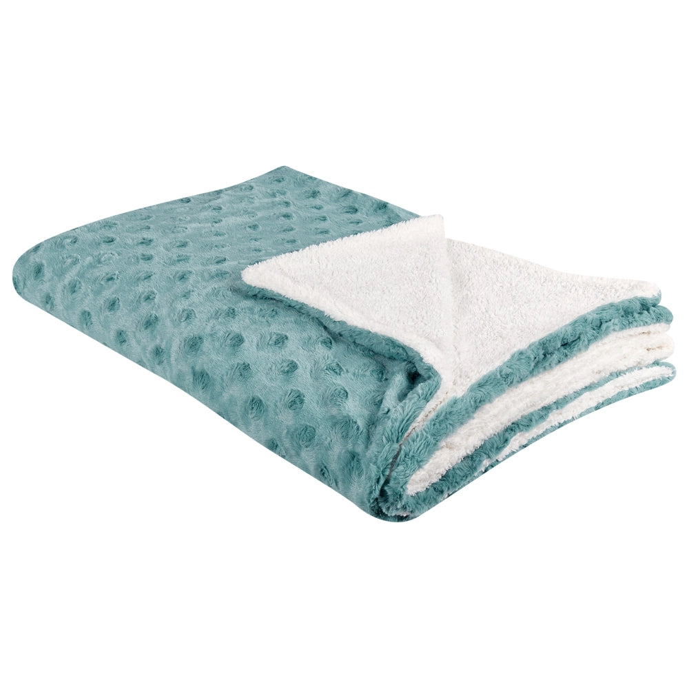 Coperta morbida in tessuto sintetico verde chiaro 150 x 200 cm camera da letto salotto soggiorno