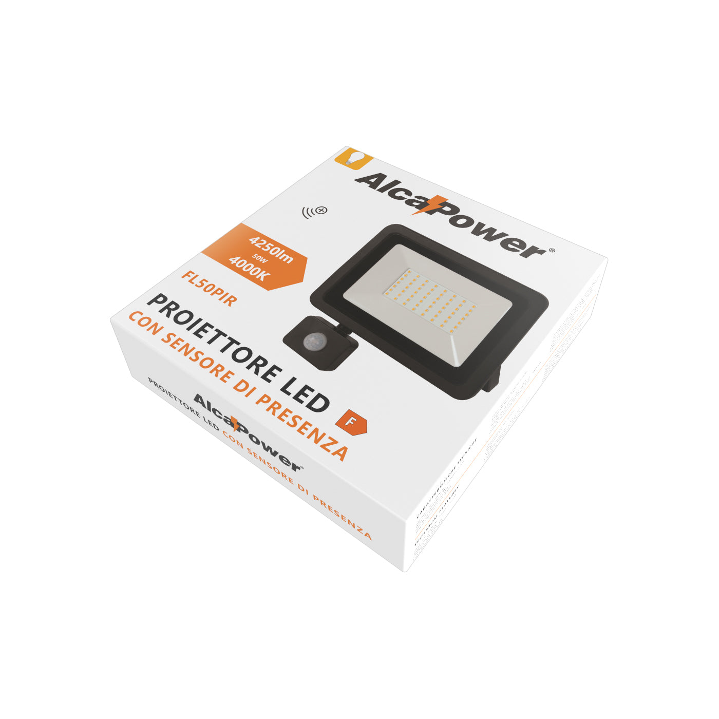 Proiettore LED 230V 50W 4250lm 4000K con PIR