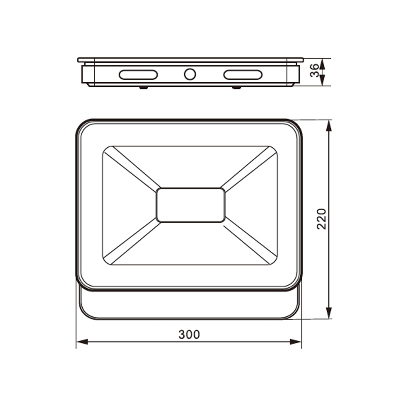 Proiettore LED Bianco 175-265VAC 50W 3000K