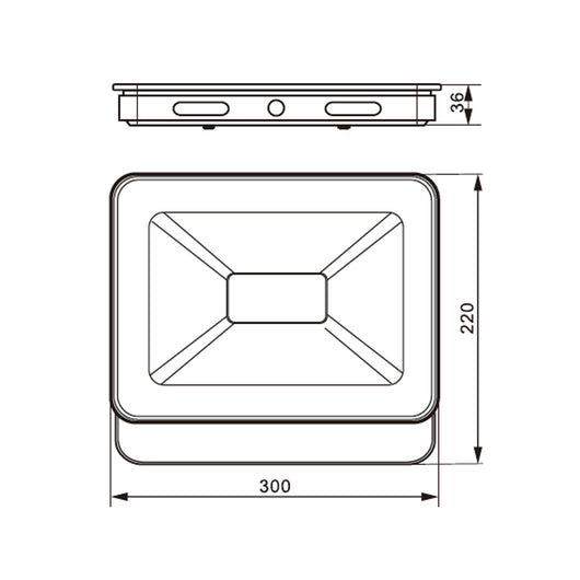 Proiettore LED Bianco 175-265VAC 50W 3000K