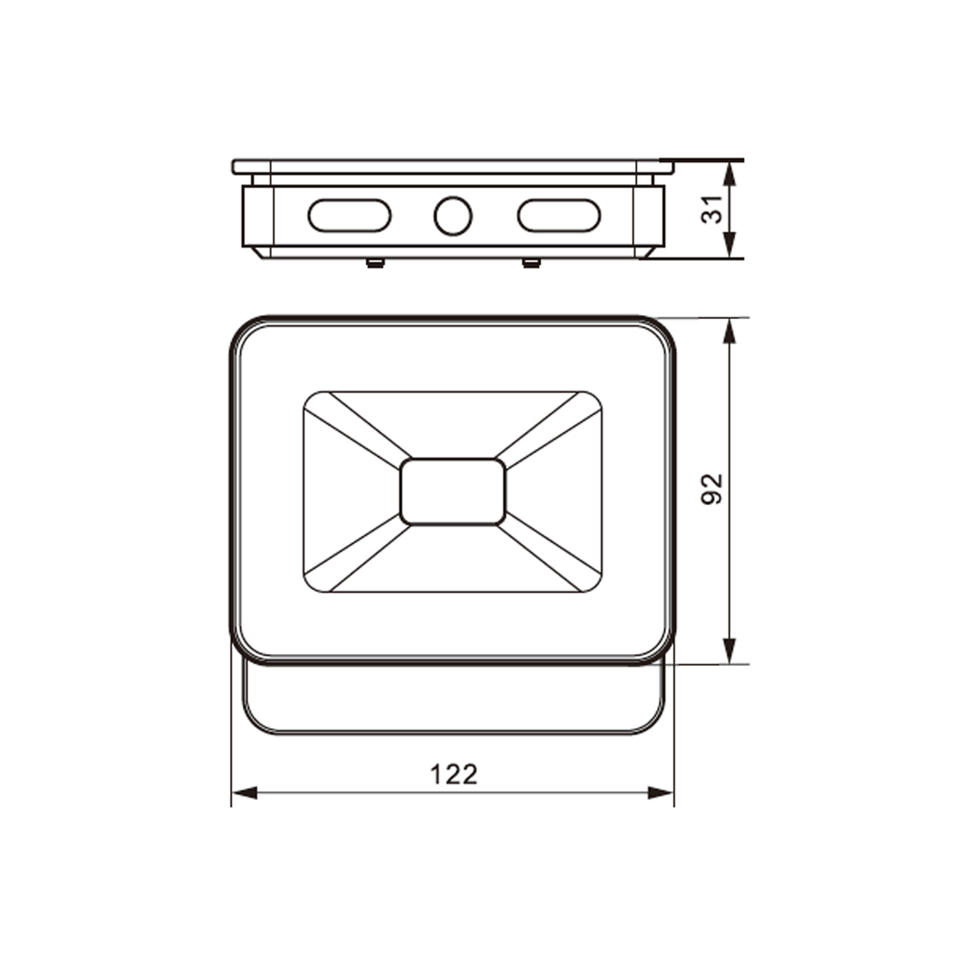 Proiettore LED Nero 175-265VAC 10W 6000K
