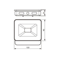Proiettore LED Nero 175-265VAC 10W 6000K