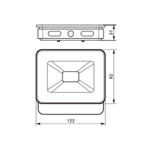 Proiettore LED Nero 175-265VAC 10W 6000K