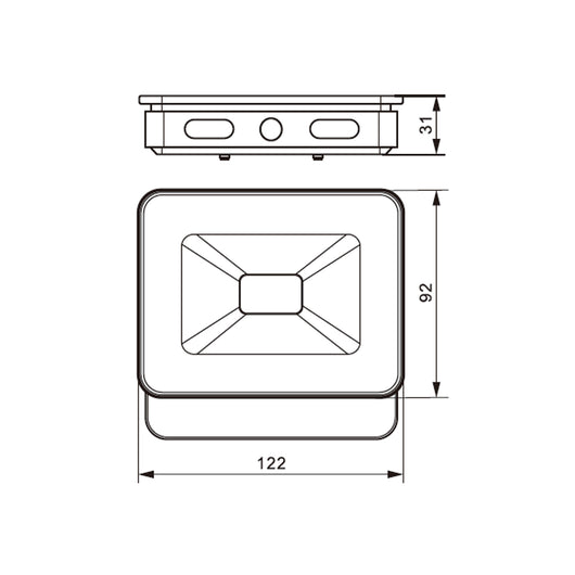 Proiettore LED Nero 175-265VAC 10W 6000K