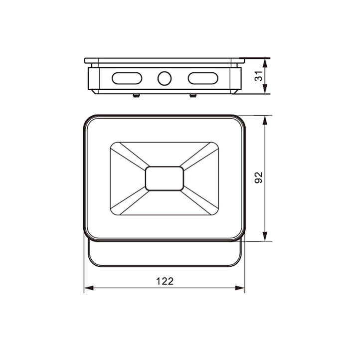 Proiettore LED Nero 175-265VAC 10W 6000K