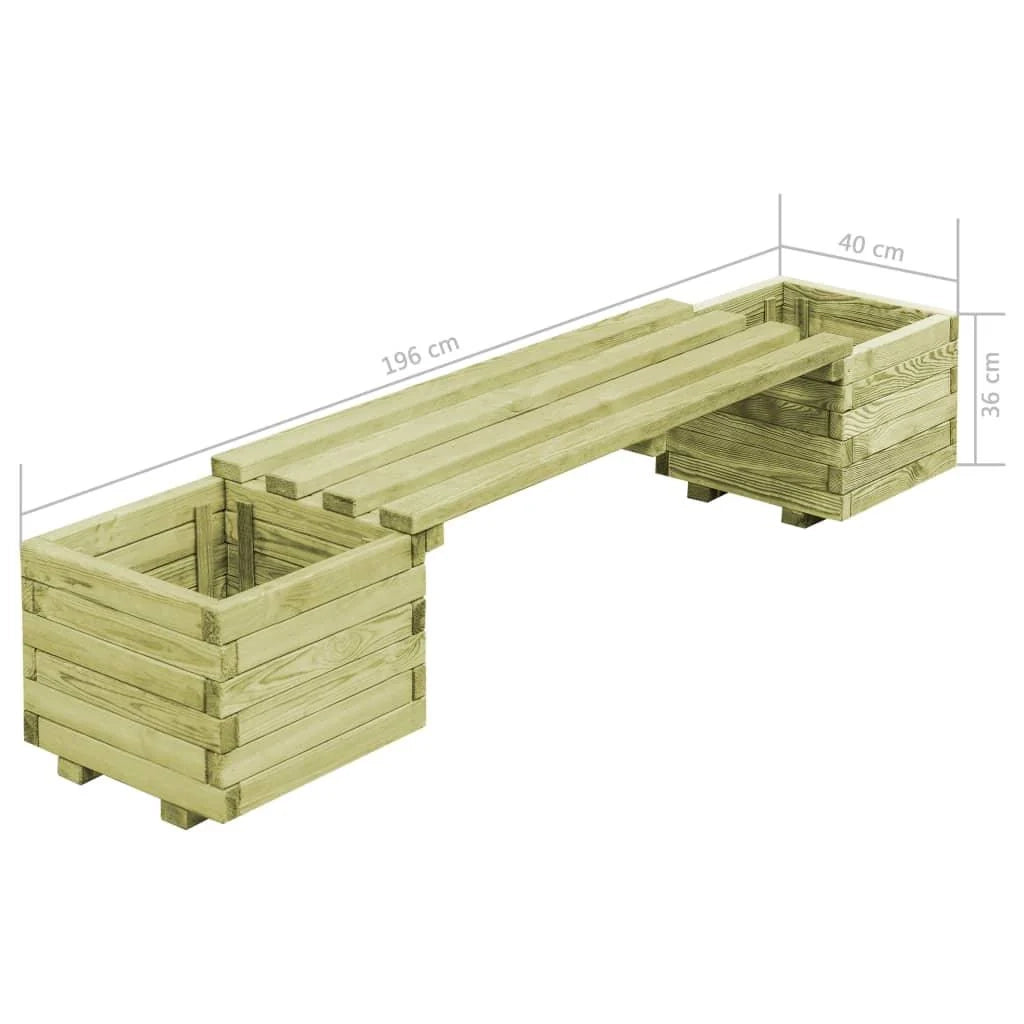 Panchina da giardino con fioriere legno di pino impregnato 02_0001366