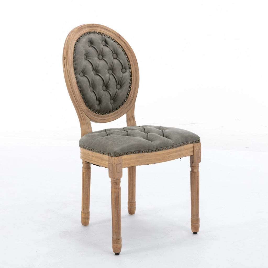 SEDIA Imbottita Schienale Ovale Set da 2 pezzi Verde Oliva PU