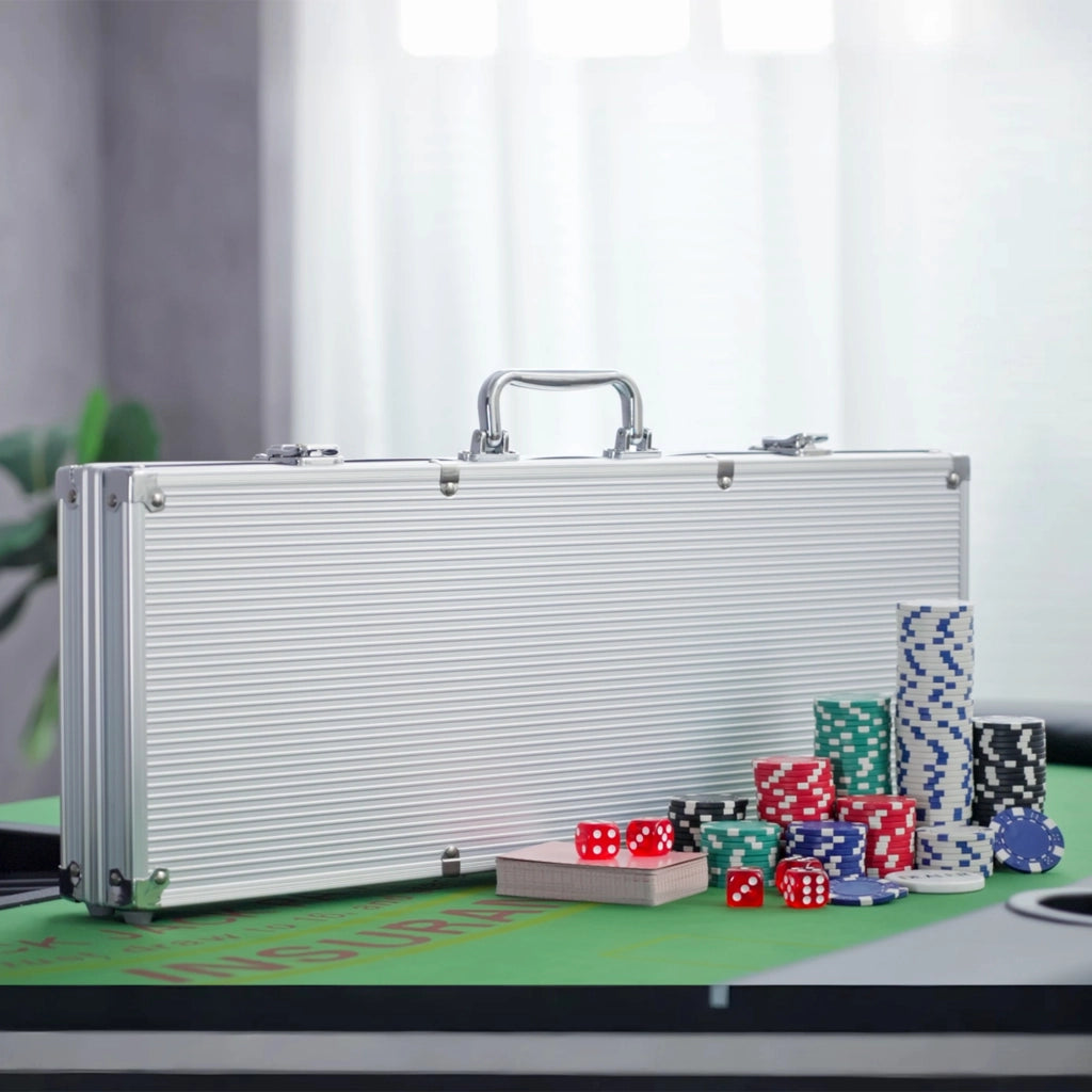 Set di Poker Professionale in Alluminio con 500 Fichas ¨C zephmum ¨C 55,5x22x6,5 cm Multicolore