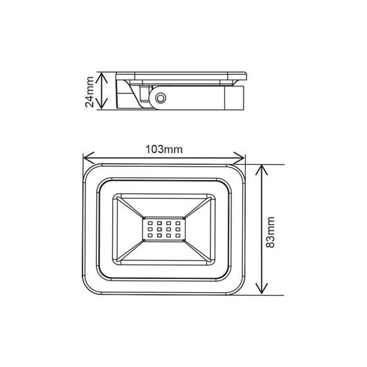 Proiettore LED Bianco 200-265VAC 10W 4000K