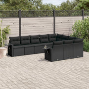Set Divani da Giardino 10pz con Cuscini in Polyrattan Nerocod mxl 88951