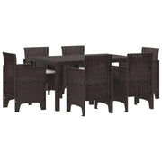 Set da Pranzo per Giardino 7 pcs Marrone Rattan Polt 3378559