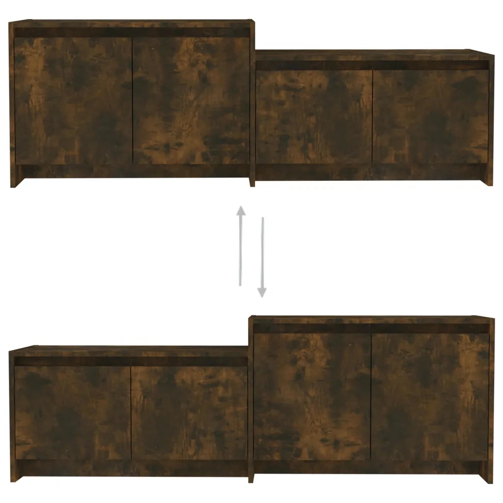 Mobile TV Rovere Fumo 146,5x35x50 cm in Truciolato 813026